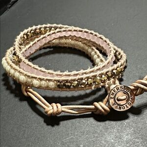 60.  Victoria Emerson Pink Cord Wrap Bracelet